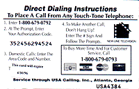 Promotional phone card (back) from the 1995 Hardy Boys syndicated TV show